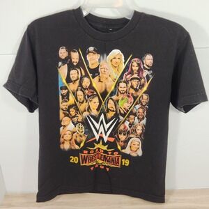 WWE 2019 ROAD TO WRESTLE MANIA‎ TOUR BLACK, YOUTH SIZE LARGE, PRO WRESTLING